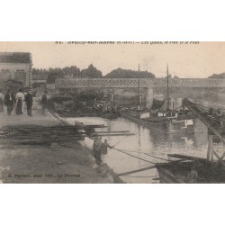 93 NEUILLY-SUR-MARNE. Les Quais, le Port et le Pont avec Péniches 1915