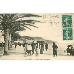 Promotion 2 cpa 06 NICE. Promenade du Midi et vue Route de Villefranche 1909