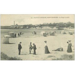 carte postale ancienne 17 SAINT-GEORGES-DE-DIDONNE. La Plage avec Vendeur ambulant le 17 juillet 1928