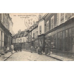 45 CHATILLON COLIGNY. Commerces sur la Grande rue 1914