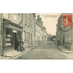 45 BOISCOMMUN. Tabac Gilles Rue de la République 1918 Epicerie Mercerie