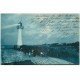 carte postale ancienne 17 SAINT-MARTIN-DE-RE. La Barbette au Clair de Lune 1926. Le Phare