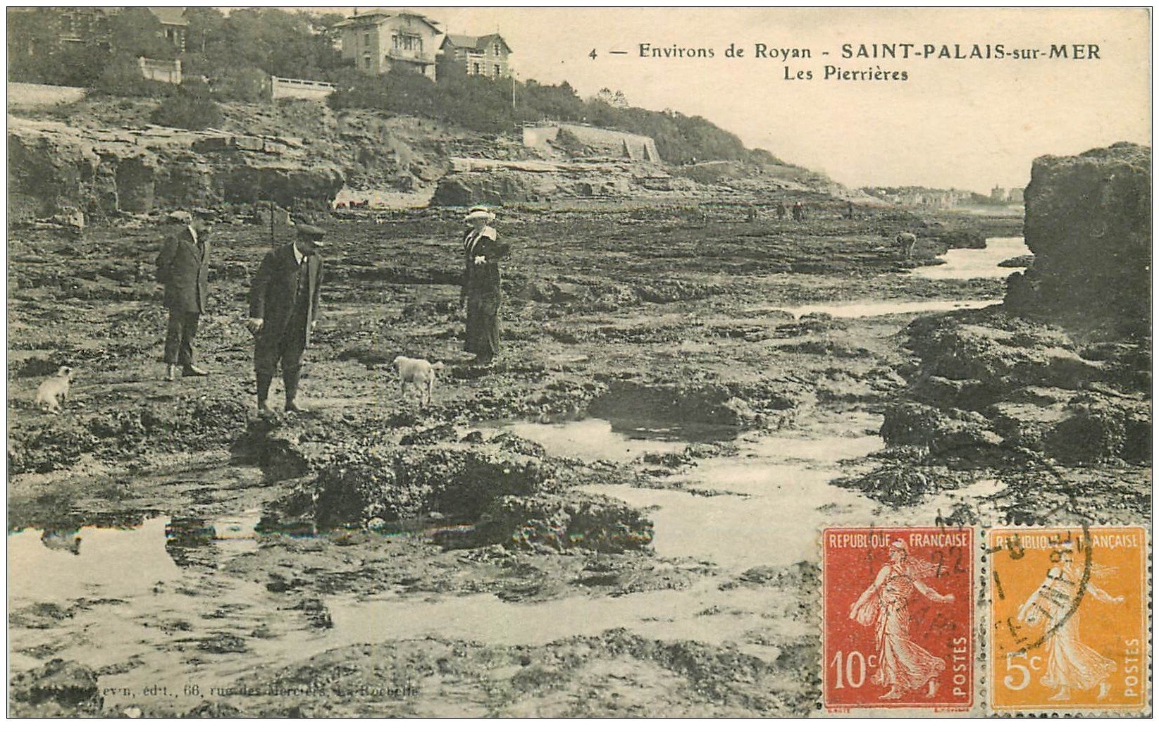 17 SAINT-PALAIS-SUR-MER. Les Pierrières 1921 avec pêcheurs de Crustacés