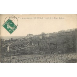Superbe lot 3 cpa 42 AMBIERLE. Cimetière, Rétable flamand et Porte Eglise