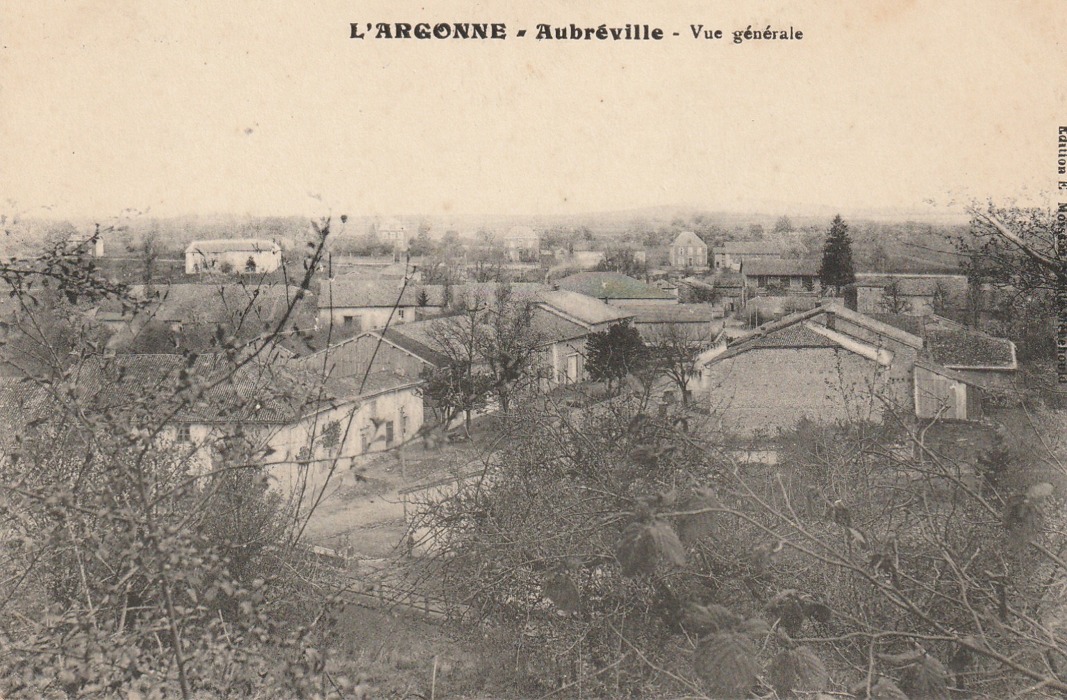 55 AUBREVILLE. Vue générale sur le Village 1915