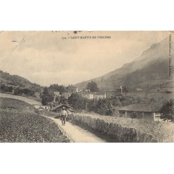 2 superbes cpa 26 SAINT-MARTIN-EN-VERCORS. Paysan sur la Route et Paysage 1906-11