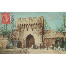 3 Superbes cpa 84 AVIGNON. Porte Saint-Michel 1907, Place Horloge et Chemin Ronde Palais des Papes