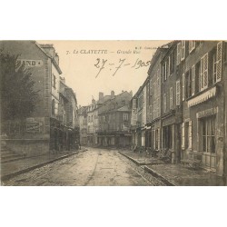 3 Superbes cpa 71 LA CLAYETTE. Café Perriaud Grande Rue, Salle des Fêtes et rue des Halles
