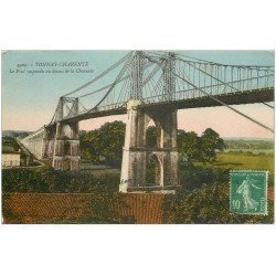 carte postale ancienne 17 TONNAY-CHARENTE. Le Pont Suspendu