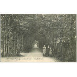 carte postale ancienne 18 AUBIGNY. Les Grands Jardins Allée des Soupirs 1919