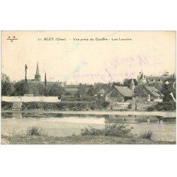 carte postale ancienne 18 BLET. Les Lavoirs 1932 vue prise du Gouffre