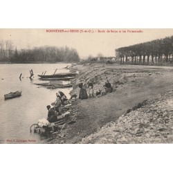 78 BONNIERES-SUR-SEINE. Lavandières sur Bords de Seine et les Promenades