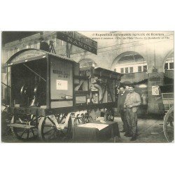 carte postale ancienne 18 BOURGES. Exposition Automobile Agricole en 1908. Batteuse moteur à essence. Superbe et Rare.