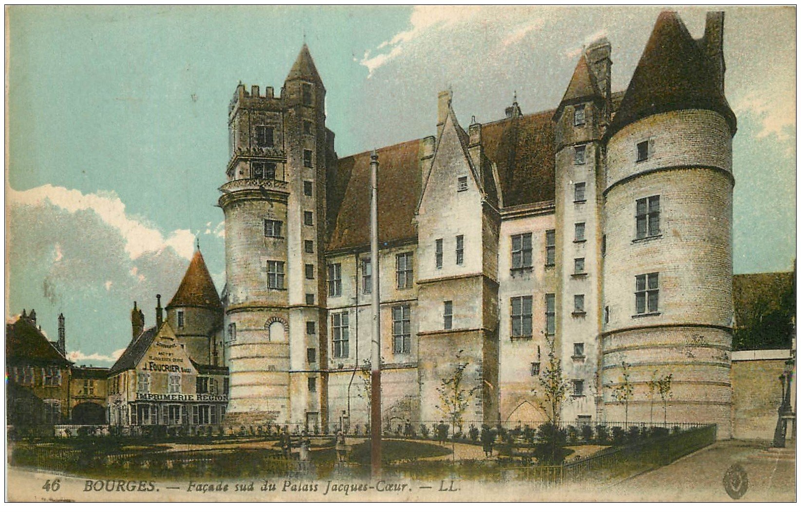 carte postale ancienne 18 BOURGES. Façade Palais Jacques-Coeur 1916