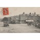 50 AVRANCHES. Route de la Gare à la Ville voitures, Autocar devant Hôtel Bonneau 1907