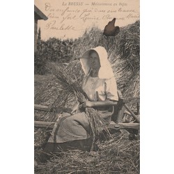 régions Bourgogne LA BRESSE. Moissonneuse au Repos 1909
