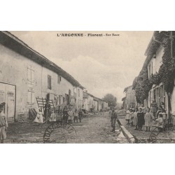 51 FLORENT. Grosse animation Rue Basse 1915 l'Argonne