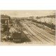 18 BOURGES. La Gare 1928 avec Trains et Locomotive à Vapeur