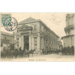 carte postale ancienne 18 BOURGES. Les Beaux-Arts animés 1904. Fiacres Taxis