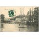 carte postale ancienne 18 BOURGES. Les bords de l'Auron animés transport en barque