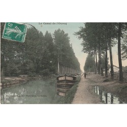 93 AULNAY-SOUS-BOIS. Péniches sur le Canal de l'Ourcq 1910