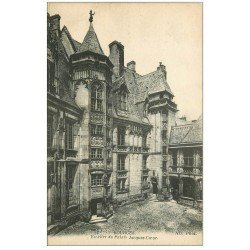 carte postale ancienne 18 BOURGES. Palais Jacques-Coeur Escalier 1917 Tampon Militaire