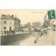 carte postale ancienne 18 BOURGES. Quai d'Auron avec Hommes halant une Péniche 1918