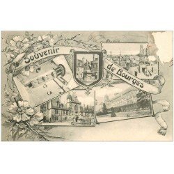 carte postale ancienne 18 BOURGES. Souvenir multivues