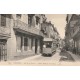 65 LOURDES. Tramway devant Hôtels Bellevue et Rome rue de la Grotte