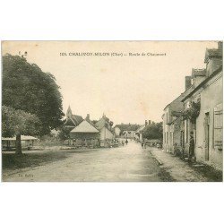 carte postale ancienne 18 CHALIVOY-MILON. Route de Chaumont 1923