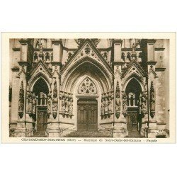 carte postale ancienne 18 CHATEAUNEUF-SUR-CHER. Basilique N.D des Enfants Façade