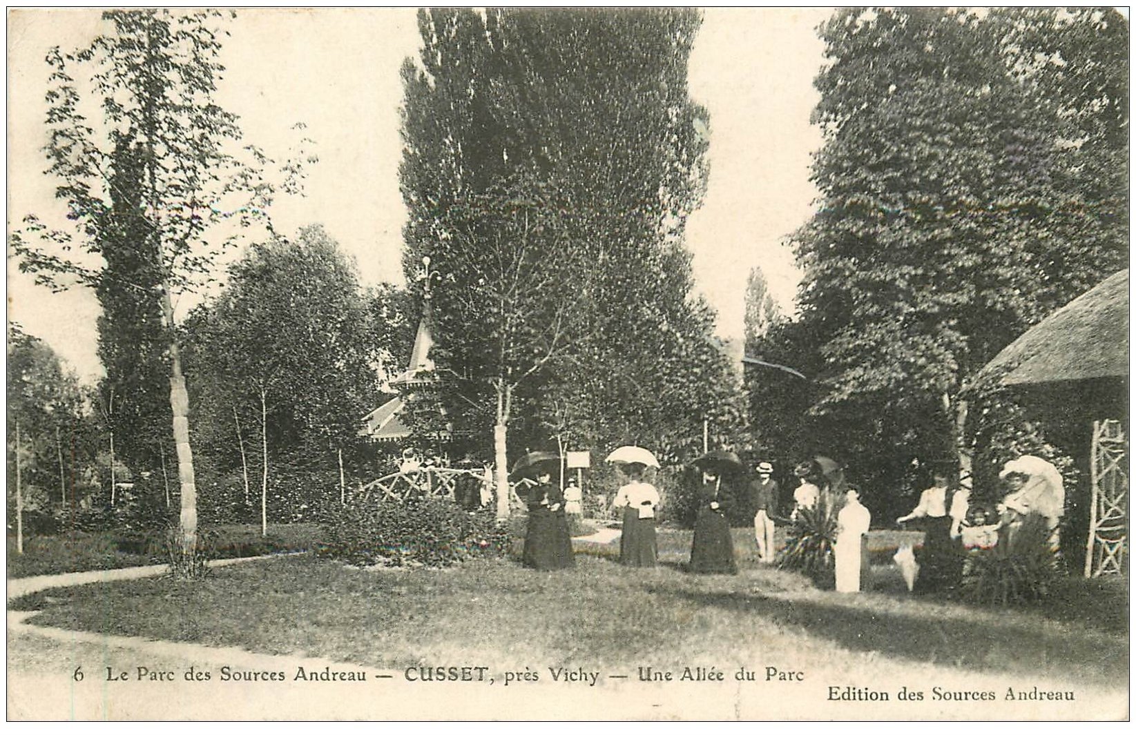 carte postale ancienne 03 CUSSET. Parc des Sources Andreau 1908