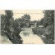 carte postale ancienne 18 CULAN. Pont sur l'Arnon avec Pêcheur du dimanche