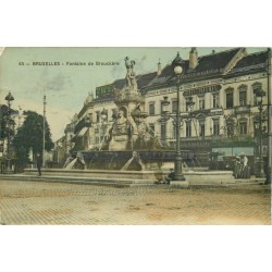 Lot 6 cartes postales anciennes BRUXELLES vers 1900 Fontaine Bouckère, Parc, Porte Hal, Bois Cambre et Palais Justice