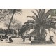 2 cpa 06 CANNES. Palmiers Place du Casino 1912 et yacht Ile de Lerins
