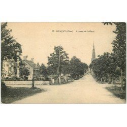 carte postale ancienne 18 GRACAY. Avenue de la Gare 1916