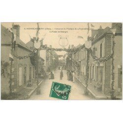 carte postale ancienne 18 HENRICHEMONT. Concours de Musique Route de Bourges 1910