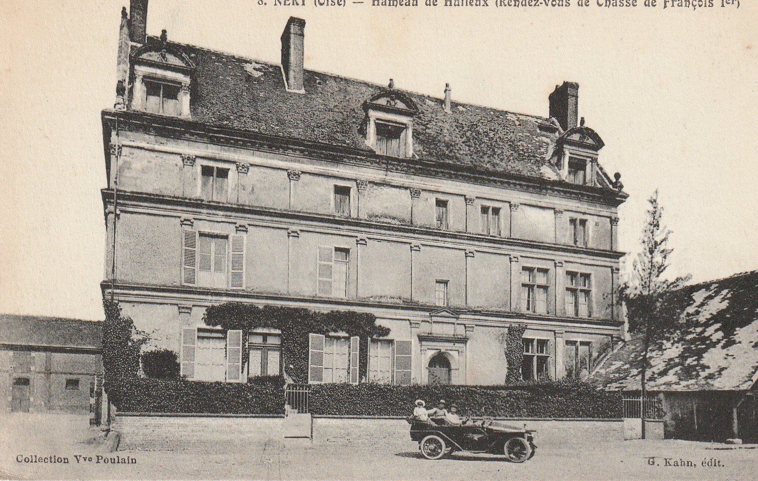 60 NERY. Voiture décapotable Hameau de Hulleux rendez-vous de Chasse