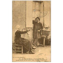 carte postale ancienne 18 LE BERRY. La couture pour un premier Fils 1925