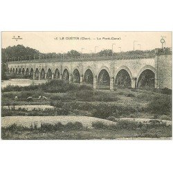 carte postale ancienne 18 LE GUETIN. Brebis sous le Pont Canal