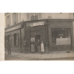 RARE Photo cpa PARIS 11° Café Restaurant "DUMESNIL" Avenue de la République vers 1910