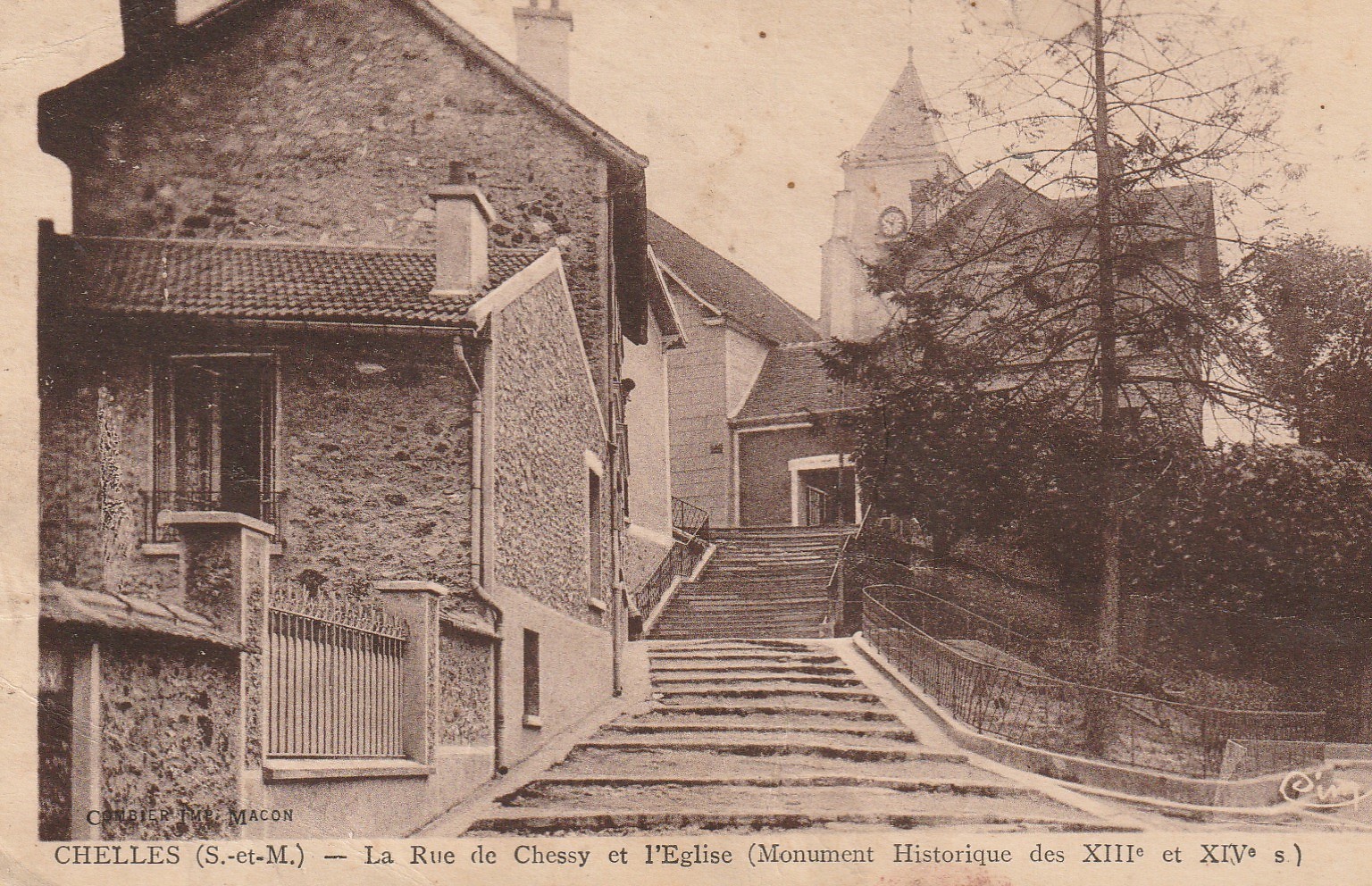 77 CHELLES. Eglise rue de Chessy 1945