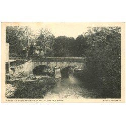 carte postale ancienne 18 MARSEILLES-LES-AUBIGNY. Pont de l'Aubois 1939