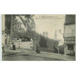carte postale ancienne 18 MEHUN-SUR-YEVRE. Rue Jeanne d'Arc Eglise et Tours 1917