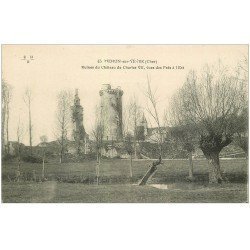 carte postale ancienne 18 MEHUN-SUR-YEVRE. Ruines du Château de Charles VII. Dos vert vierge
