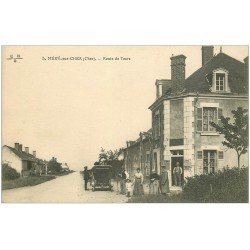 18 MERY-SUR-CHER. Voiture ancienne Route de Tours. Café Chaubet