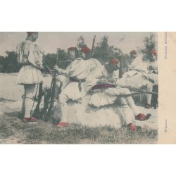 GRECE. Athènes Evzons soldats 1914