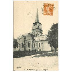 carte postale ancienne 18 NERONDES. L'Eglise animation