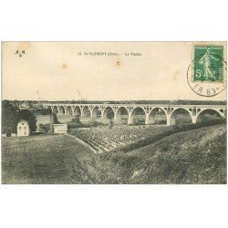 carte postale ancienne 18 SAINT-FLORENT. Le Viaduc 1914