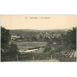 carte postale ancienne 18 SAINT-SATUR. Vue générale et Viaduc vers 1930